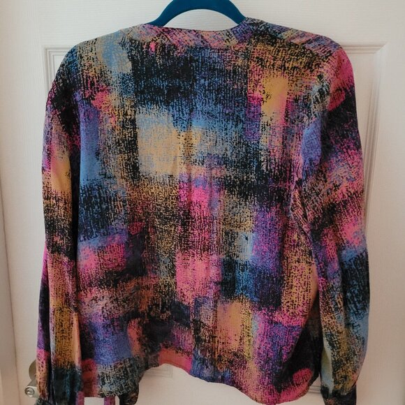 Vintage Abstract Colourful Silk Blouse - Picture 5 of 10